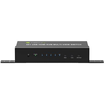 HDMI Switch 4x1 KVM Quad Multiviewer con Telecomando IR 1080p