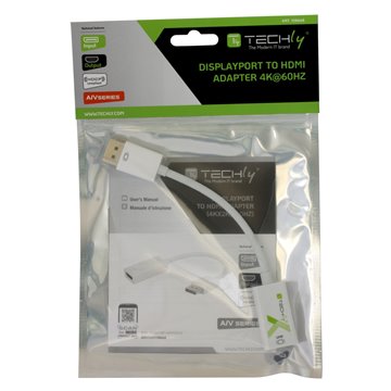 Adattatore Attivo Displayport 1.2 Maschio HDMI Femmina 4K 60Hz 15 cm Bianco