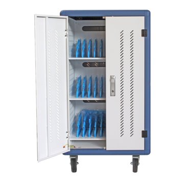 Carrello Stazione di Ricarica Ventilato 30 Notebook o Smartphone Bianco/Blu