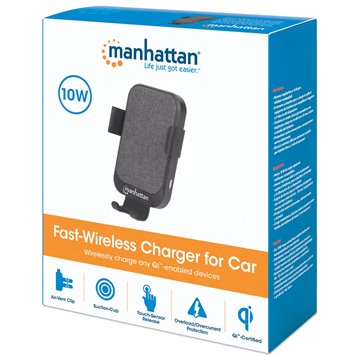 Caricatore rapido da Auto Wireless 10W doppio aggancio e sensore touch 