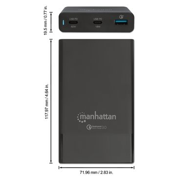 Stazione di ricarica USB-C™ PD 65W Nero