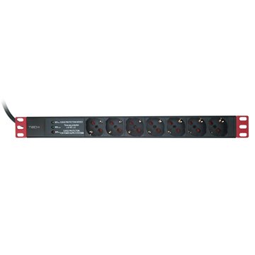 Multipresa 7 Posti da Rack 19" con Filtro di Protezione 3 LED Spina Italiana 1U