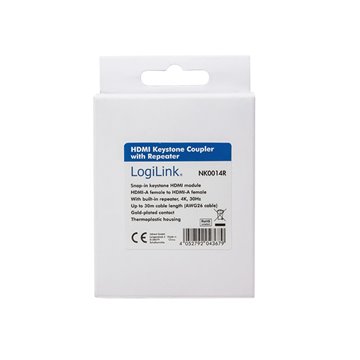 Accoppiatore Keystone HDMI con Ripetitore Bianco