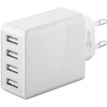 Caricatore da Muro USB a 4 vie 30W Bianco
