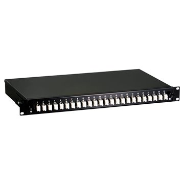 Cassetto Ottico 19" con 24 bussole LC Duplex Multimodale OM2 Nero