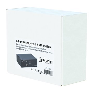 Switch KVM DisplayPort 1.2 a 2 porte 4K con Audio 
