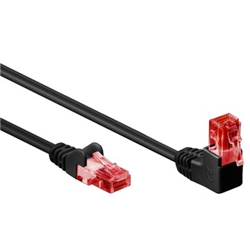 Cavo di rete Patch Connettore Angolato 90° CCA Cat.6 UTP 10m Nero