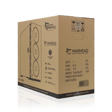Case PC Chassis ATX Mid Tower con 3 Ventole 14cm e 1 Ventola 12cm Nero