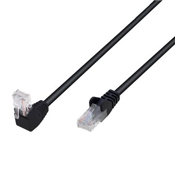 Cavo di Rete Patch Connettore Angolato 90° CCA Cat. 5E UTP 2m Nero