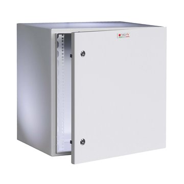 Armadio Rack 19" a muro 10U grigio IP65 porta cieca prof. 400 mm