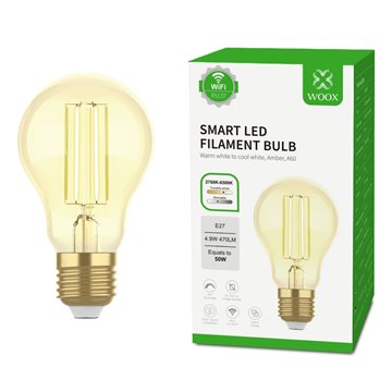 Lampadina Intelligente E27 Ambra Calda 4,9W LED a Filamento Alexa e Google Assistant Classe F, R5137