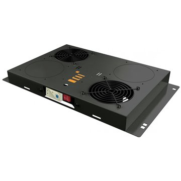 Kit di Ventilazione a Soffitto per Rack 19" 2 Ventole Nero