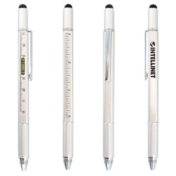 Penna a Sfera Multifunzione 5 in 1 con Cacciavite Bolla e Righello