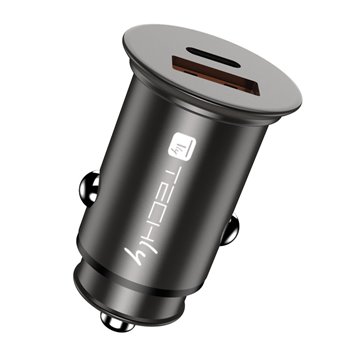 Mini Caricatore da Auto USB-A e USB-C™ Ricarica rapida 38W Metallo Nero