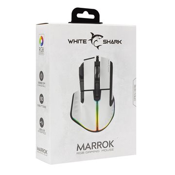 Mouse Ottico USB Gaming 12000 Dpi 9 Tasti Retroilluminazione LED RGB Bianco, MARROK