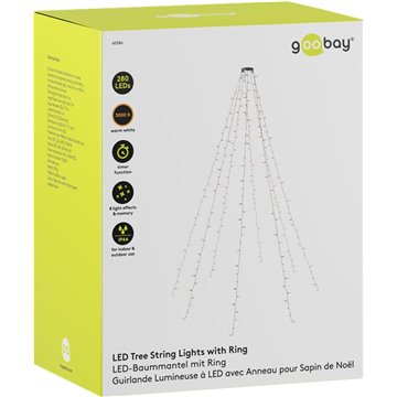 Catena Luminosa 280 Luci LED IP44 Bianco Caldo per Albero con Anello