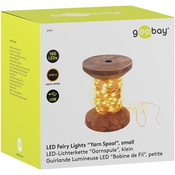 Bobina con Filo di Rame 100 Luci LED IP21 USB Interruttore On Off