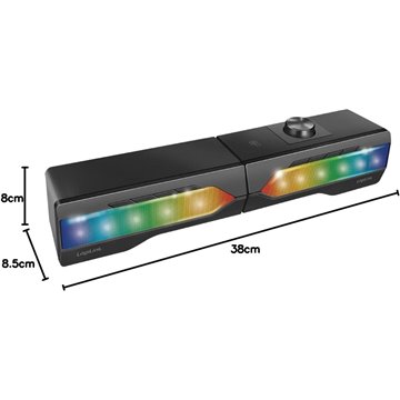 2 in 1 Gaming Sound System Soundbar e Speakers Bluetooth v5.0 Illuminazione RGB