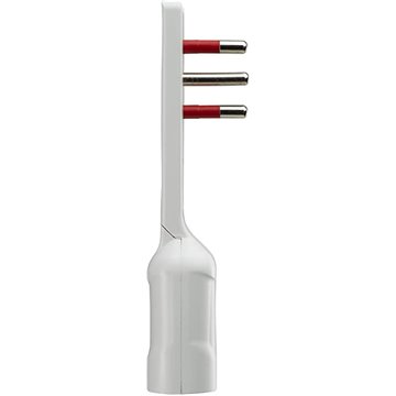 Adattatore Salvaspazio Extra Flat Spina e Presa Italiana 16A 2P+T Angolata Bianco