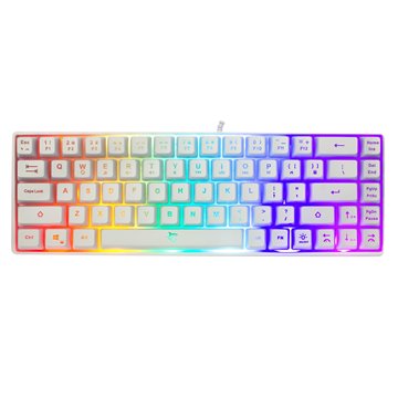 Tastiera Gaming USB 68 Tasti con Retroilluminazione LED RGB Bianco