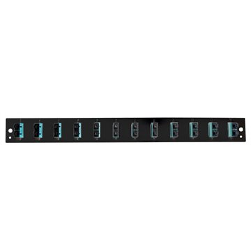 Pannello Frontale per Cassetto Ottico 1U 12 SC Duplex/LC OM3 Nero