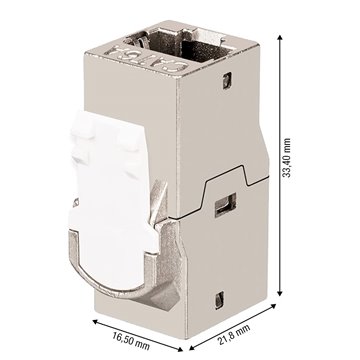Accoppiatore di Rete RJ45 Cat.6A F/F Schermato FTP da pannello 16.5mm