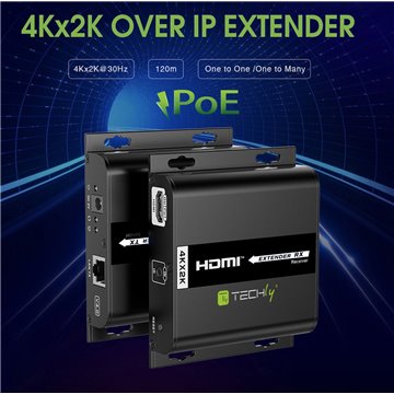 Ricevitore Aggiuntivo per Extender HDMI over IP con PoE IR 4K UHD su Cavo Cat.6 fino a 120m