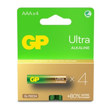 Confezione 4 Batterie GP Ultra Alcaline Ministilo AAA 24AU/LR03