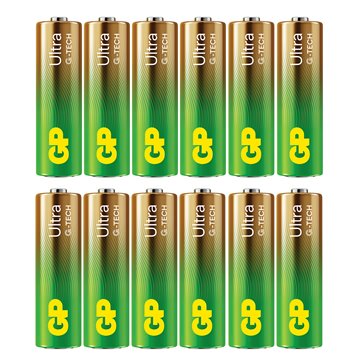 Confezione 12 Batterie GP Ultra Alcaline Stilo AA 15AU/LR6