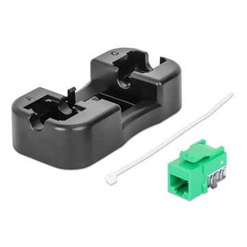 Frutto Keystone Slim Cat.6 per Cavo Rigido con Supporto Punch-Down 25 pz Verde