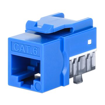 Frutto Keystone Slim Cat.6 per Cavo Rigido con Supporto Punch-Down 25 pz Blu