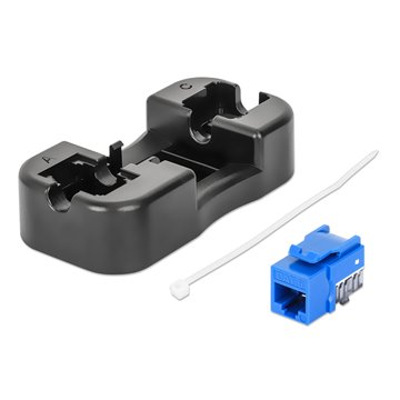 Frutto Keystone Slim Cat.6 per Cavo Rigido con Supporto Punch-Down 25 pz Blu