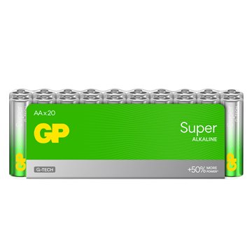 Confezione 20 Batterie GP Super Alcaline Stilo AA 15A/LR6