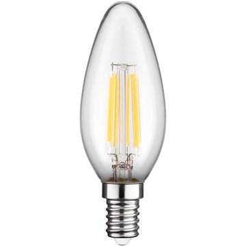 Lampadina LED Candela E14 Bianco Caldo 6W Filamento Classe C