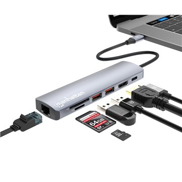 Docking Station USB-C™ PD 7-in-1 4K Hub Multiporta 