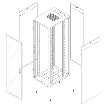 Armadio Rack NextGen 19" 600x800 20U Nero