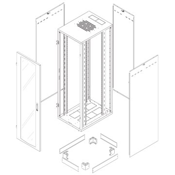 Armadio Rack NextGen 19" 600x800 33U Nero