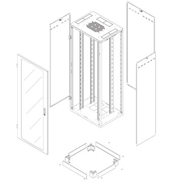 Armadio Rack NextGen 19" 800x600 33U Grigio