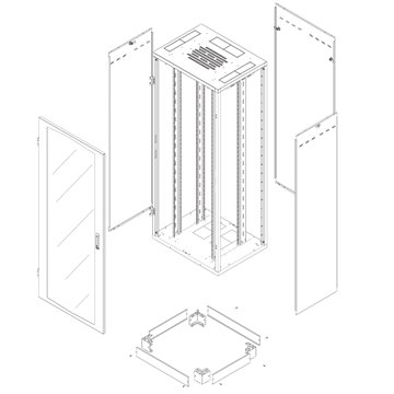 Armadio Rack NextGen 19" 800x600 42U Nero