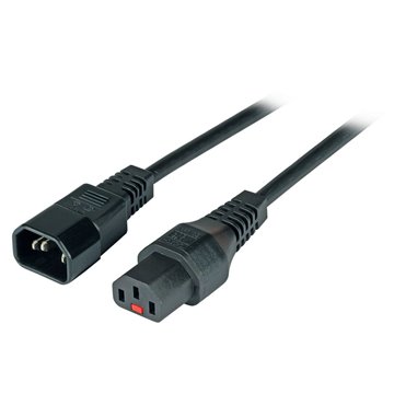 Cavo Prolunga C14 180° a C13 180° con Blocco IEC 1m