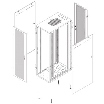 Armadio Server Rack NextGen 1000 19" 600x1000 42U Nero Porta Grigliata