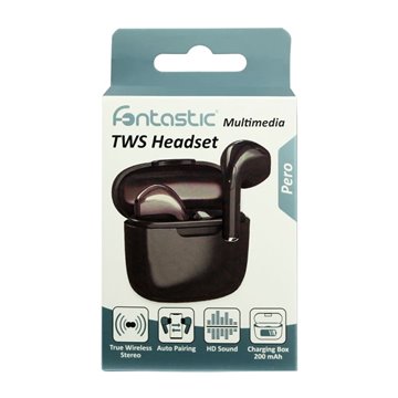 Auricolari Wireless BT v5.1 con Custodia di Ricarica 2 in 1 Nero