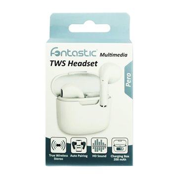 Auricolari Wireless BT v5.1 con Custodia di Ricarica 2 in 1 Bianco