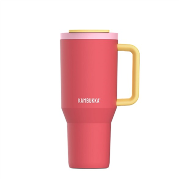 Thermal mug with telescopic straw Kambukka Rio Tumbler 950ml Pink Papaya