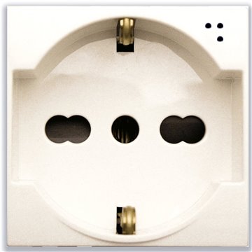 Domus S44 Presa Schuko Bipasso 2P+T 10/16A 250V Bianco Lucido, 441090/15TS