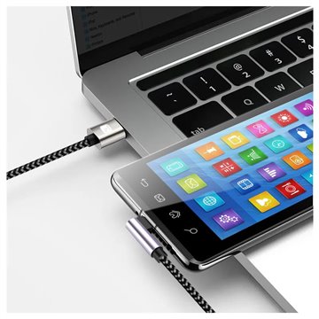 Cavo USB-C™ Maschio 2.0 / USB-C™ Maschio Angolato 3A 2 m Alluminio