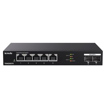 Switch con 5 porte 2.5G Ethernet e 2 slot SFP+ da 10G, TEM2007X