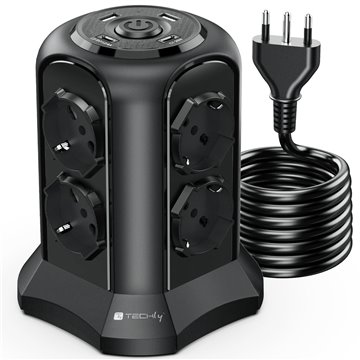 Multipresa da Tavolo a Torretta Salvaspazio 8 Posti Italiana Bipasso / Schuko 2 USB-A e 2 USB-C™