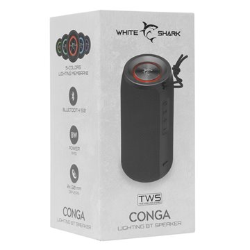 Altoparlante Wireless BT V5.0 Speaker Luce LED TF USB Nero