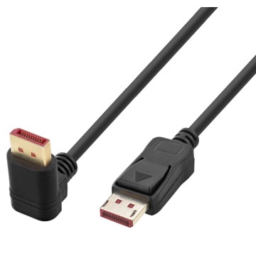Cavo Audio/Video DisplayPort 1.4 8K M/M Angolato 90° 3 metri Nero